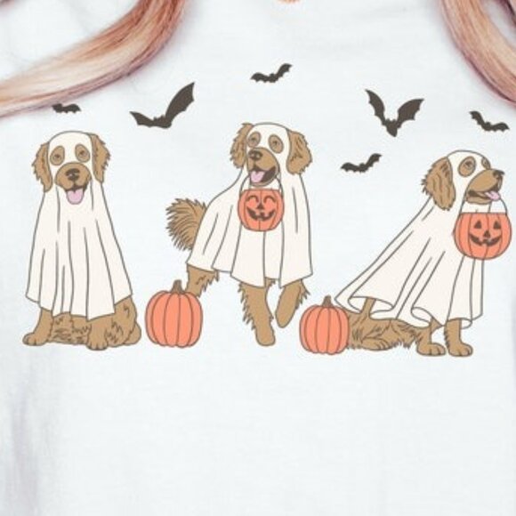 Cute Golden Retriever Ghost t-shirt, Halloween t-shirt, Ghost Dog Shirt - Picture 2 of 4